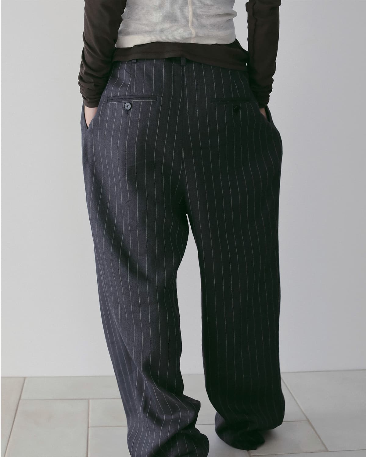 anuke アンヌーク リネン タック ワイドパンツ Linen Tuck Pants