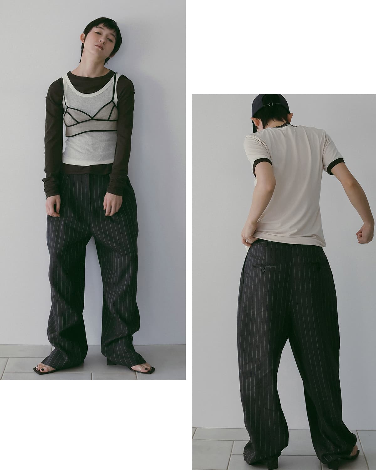 anuke アンヌーク リネン タック ワイドパンツ Linen Tuck Pants
