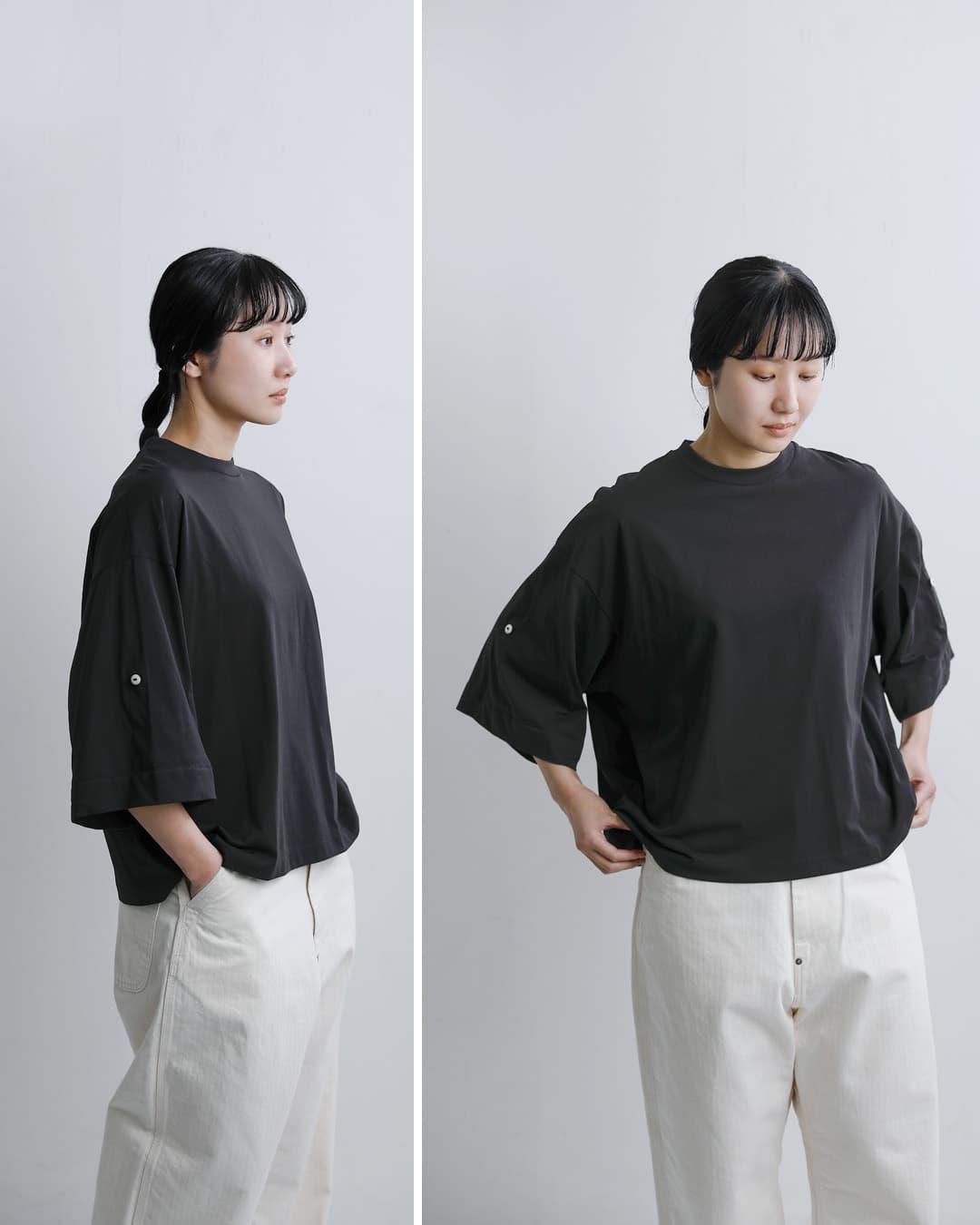 Dulcamara ドゥルカマラ UVカット 接触冷感 コットン ロールアップT