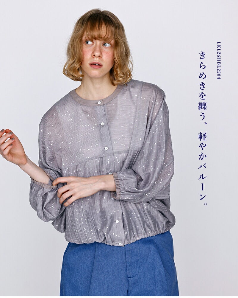 kelen ケレン 箔プリント バルーンシルエット ブラウス “SNOW