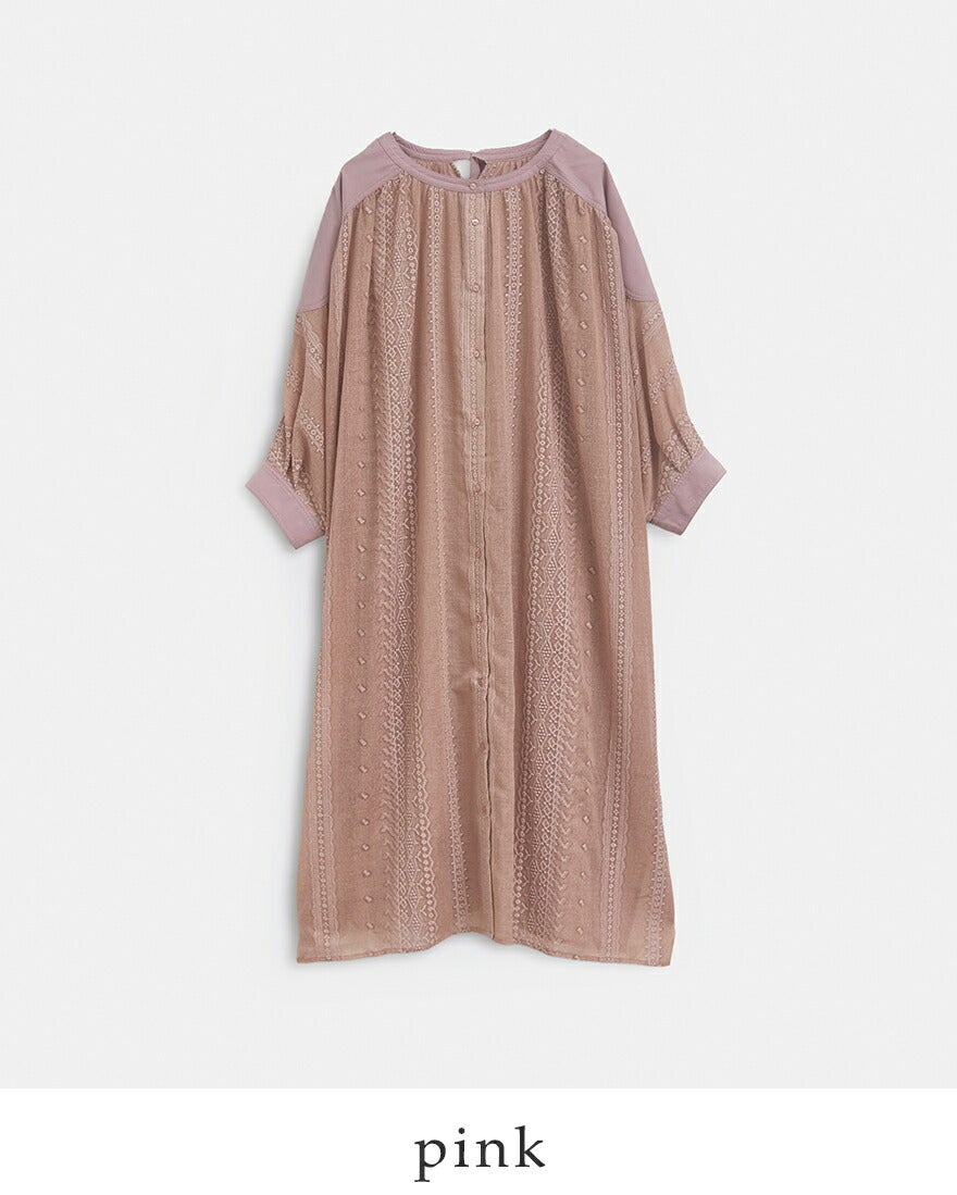 kelen ケレン 前後2way 刺繍シアー ドルマンスリーブ ワンピース “TOKA