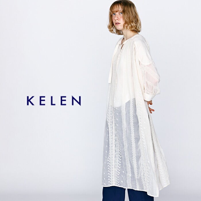 kelen ケレン 前後2way 刺繍シアー ドルマンスリーブ ワンピース “TOKA