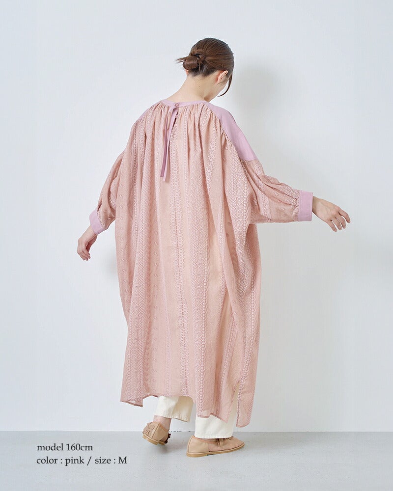 kelen ケレン 前後2way 刺繍シアー ドルマンスリーブ ワンピース “TOKA