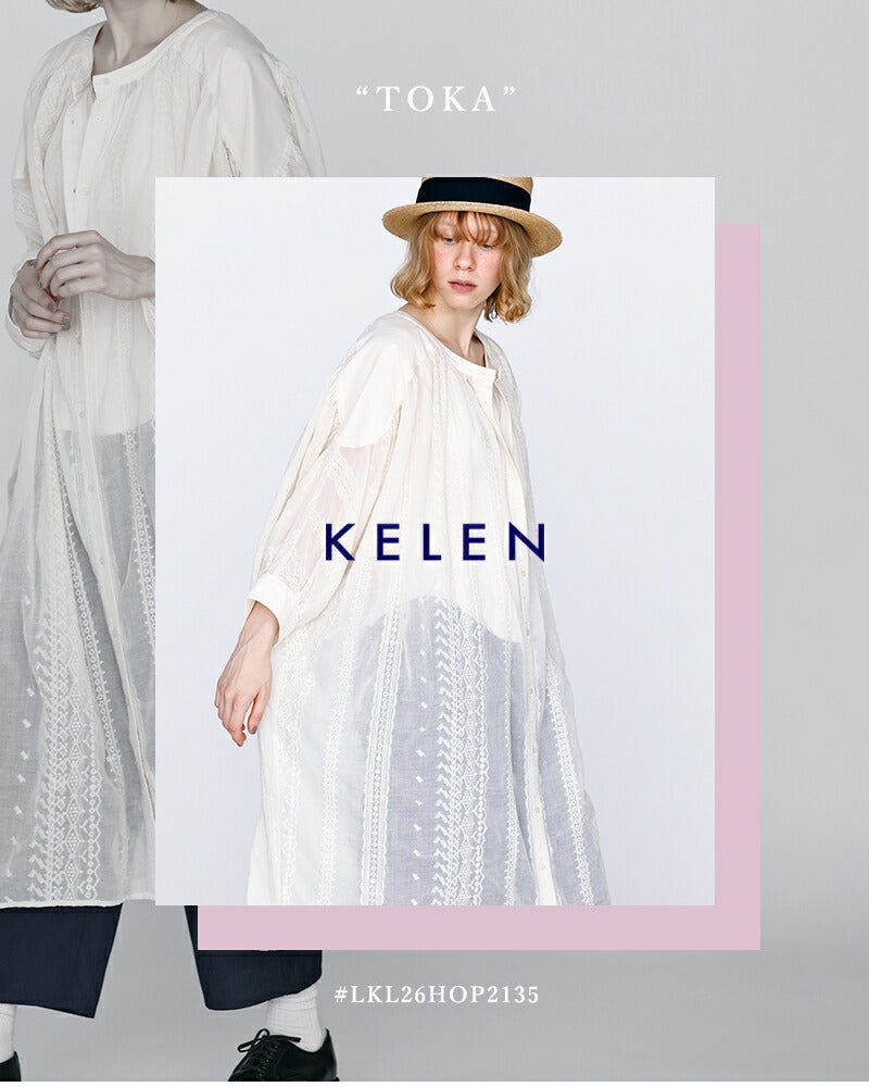 kelen ケレン 前後2way 刺繍シアー ドルマンスリーブ ワンピース “TOKA