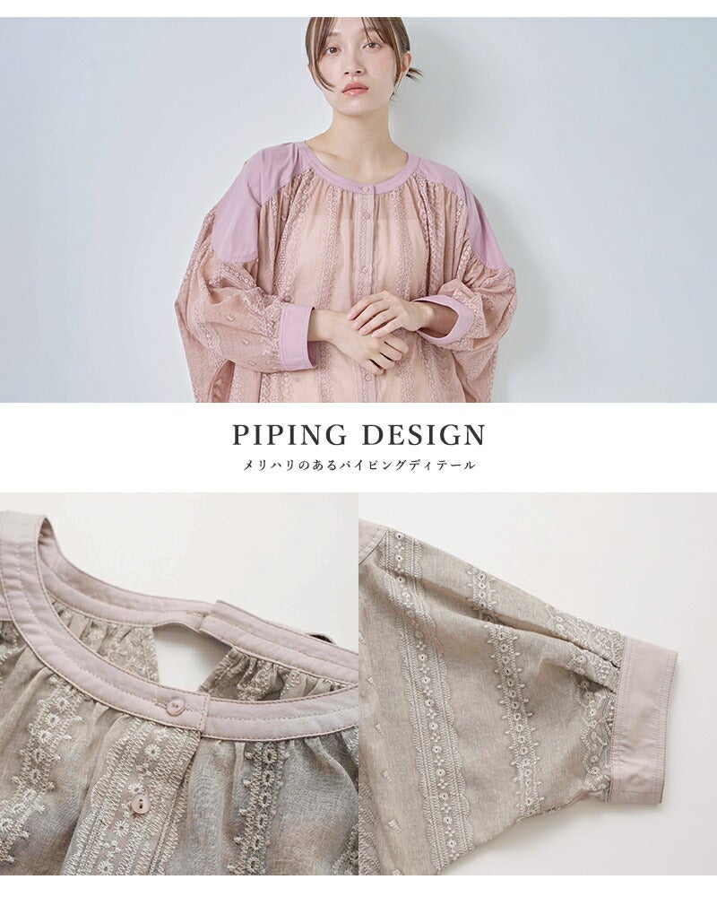 kelen ケレン 前後2way 刺繍シアー ドルマンスリーブ ワンピース “TOKA