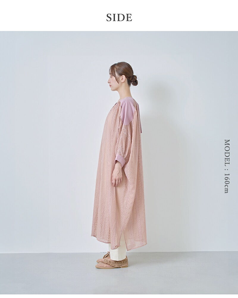 kelen ケレン 前後2way 刺繍シアー ドルマンスリーブ ワンピース “TOKA