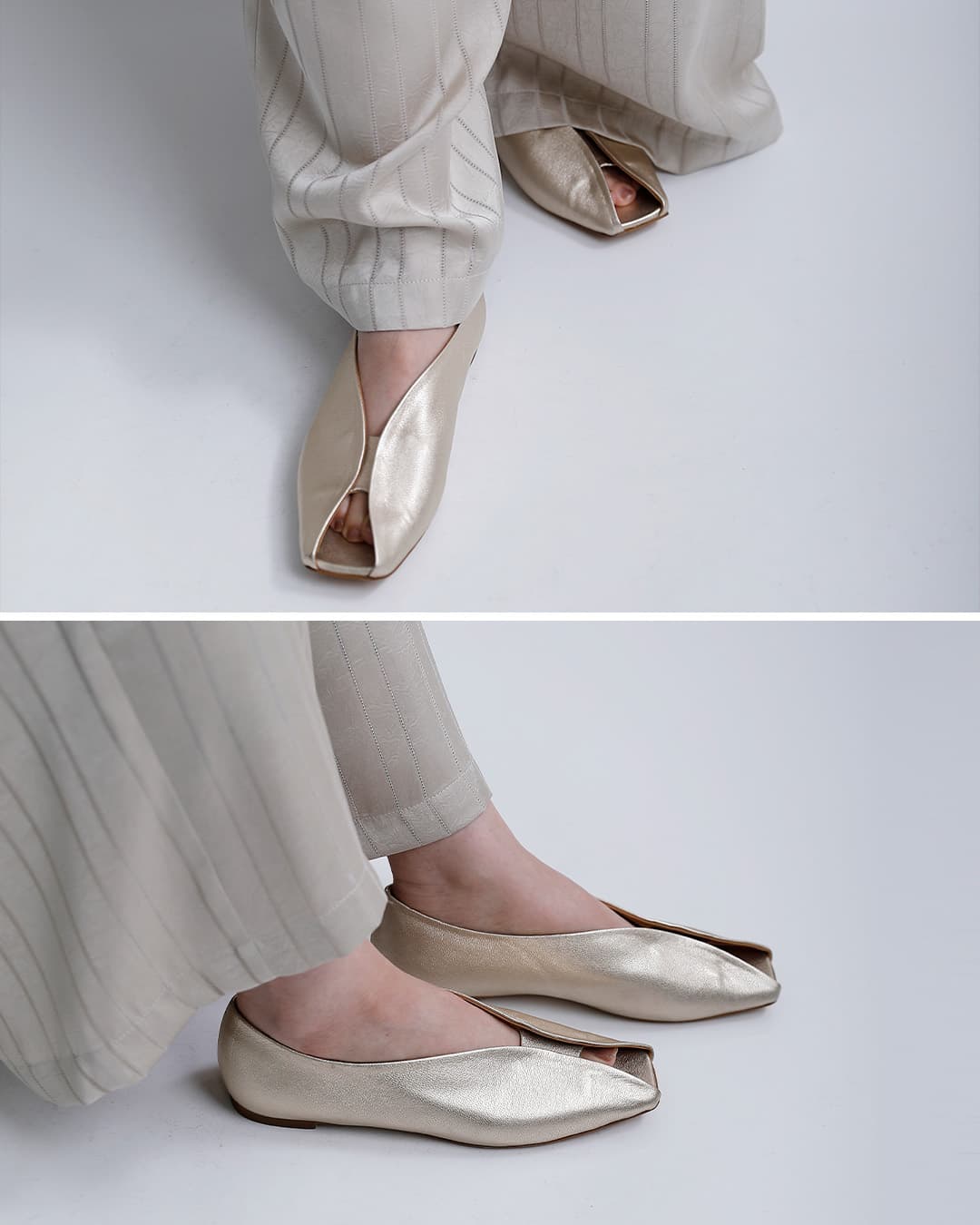 HENRI EN VARGO ヘンリエンヴァーゴ レザー オープントゥ パンプス
