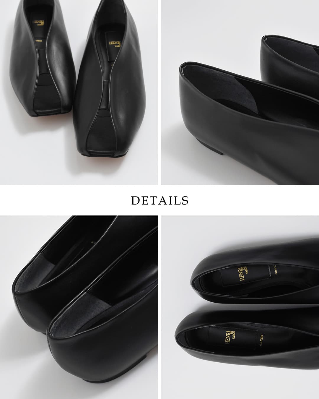 HENRI EN VARGO ヘンリエンヴァーゴ レザー オープントゥ パンプス
