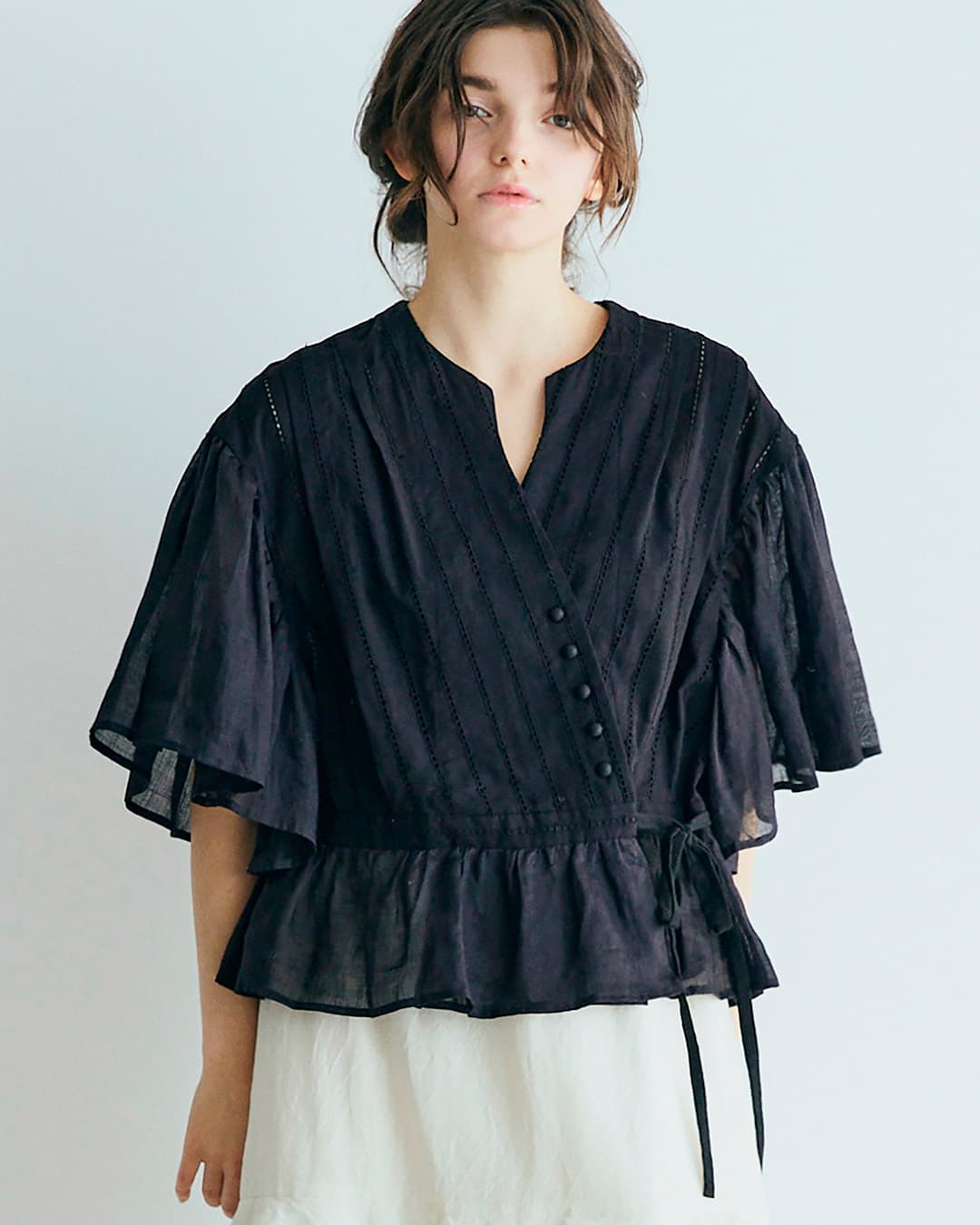 MAGALI マガリ コットン レース カシュクール ブラウス bl277