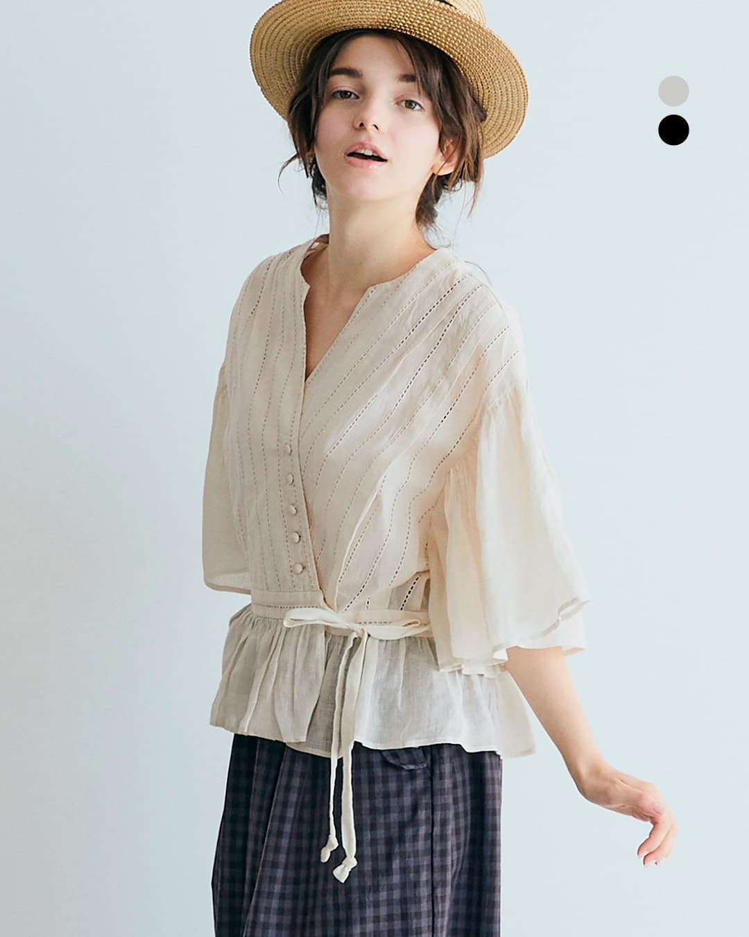 MAGALI マガリ コットン レース カシュクール ブラウス bl277