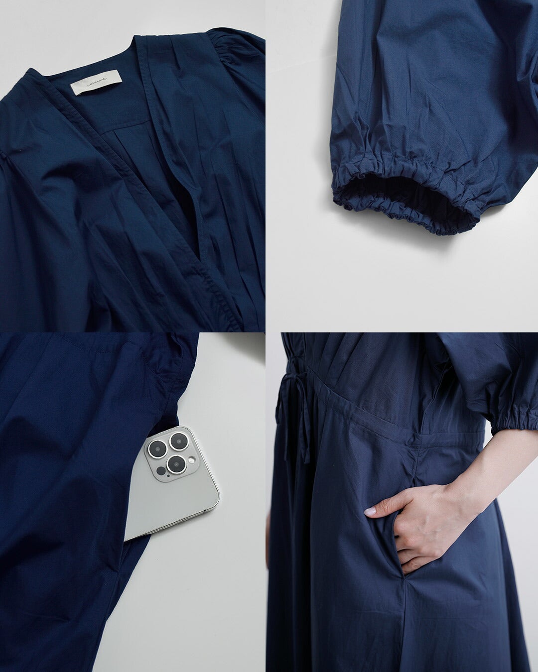 normment ノーメント コットンポプリン タック ドレス “COTTON POPLIN