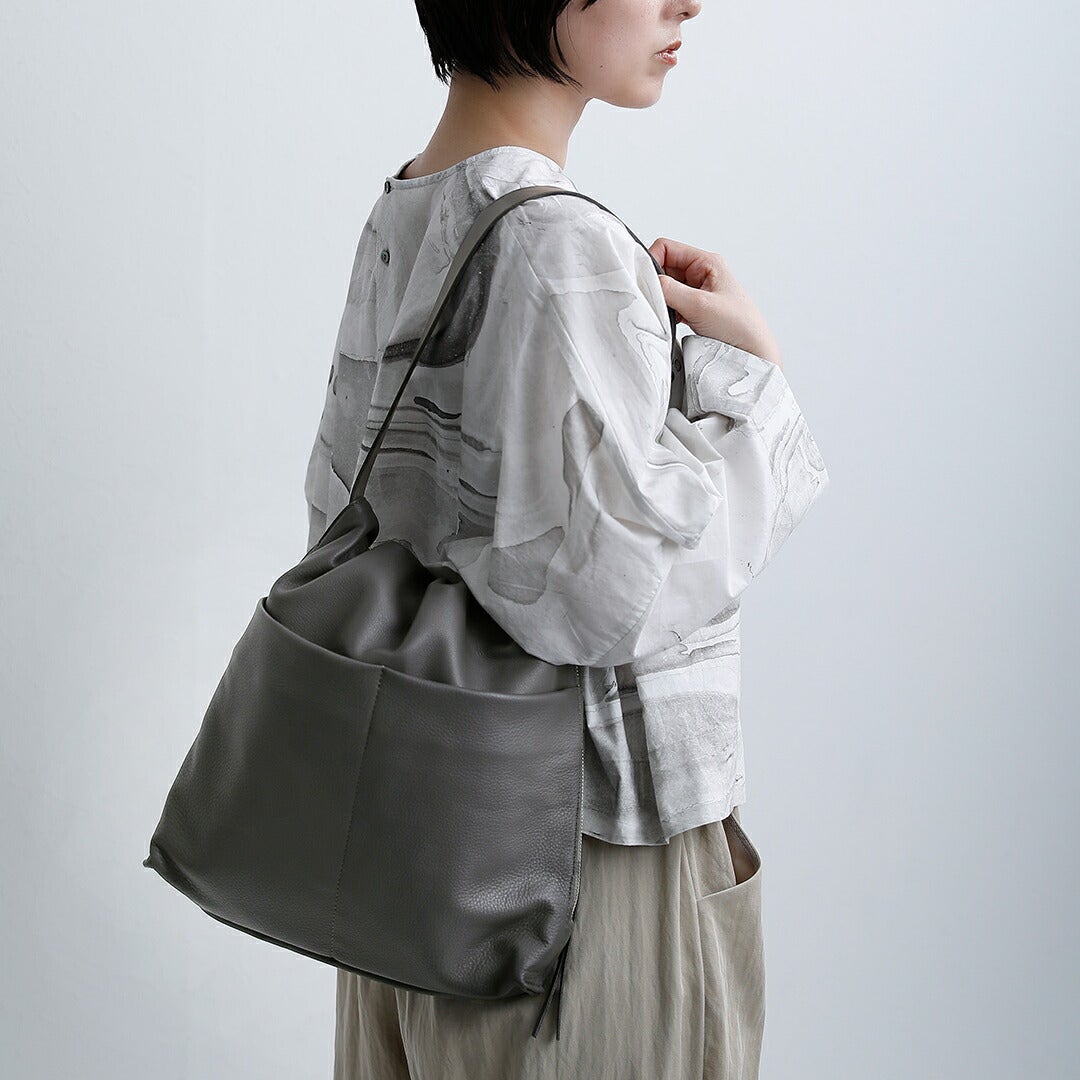 POMTATA ポンタタ カウレザー 巾着 変形トートバッグ TIO MA TOTE tio