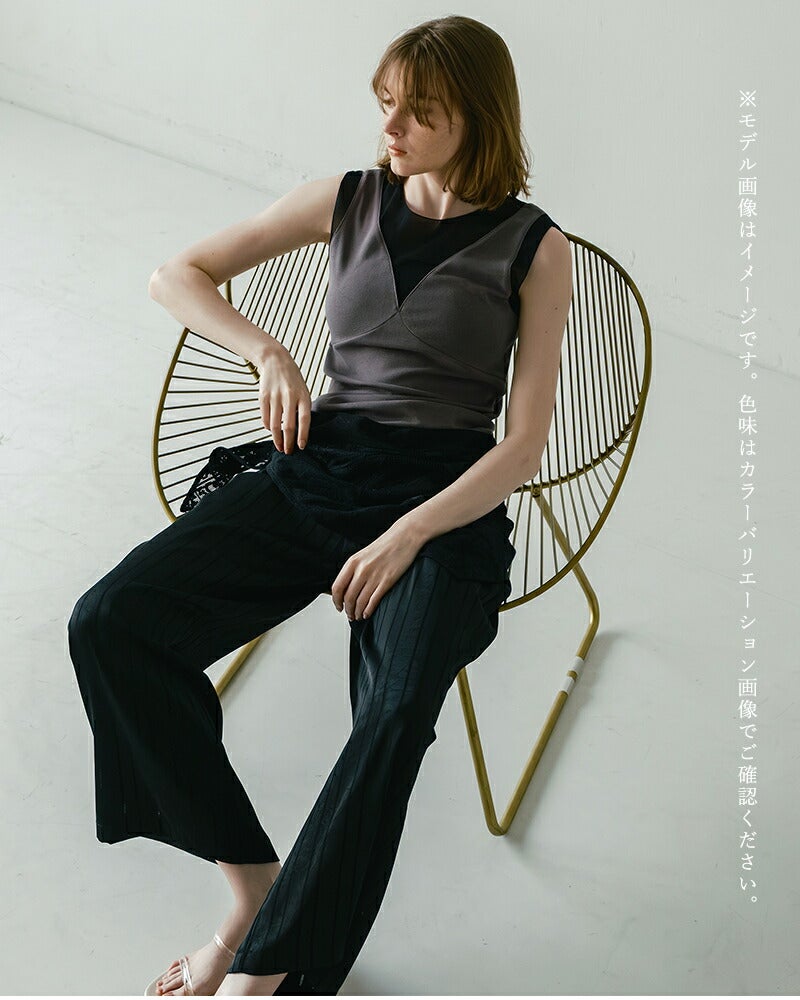 30%OFF】whyto ホワイト シアー コンビネーション 2way タンクトップ