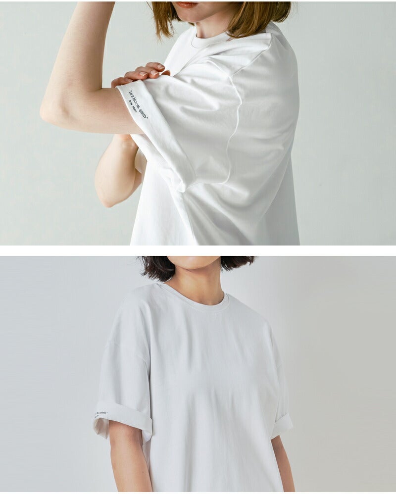 whyto ホワイト コットン 2way フォトプリント Tシャツ “2way print