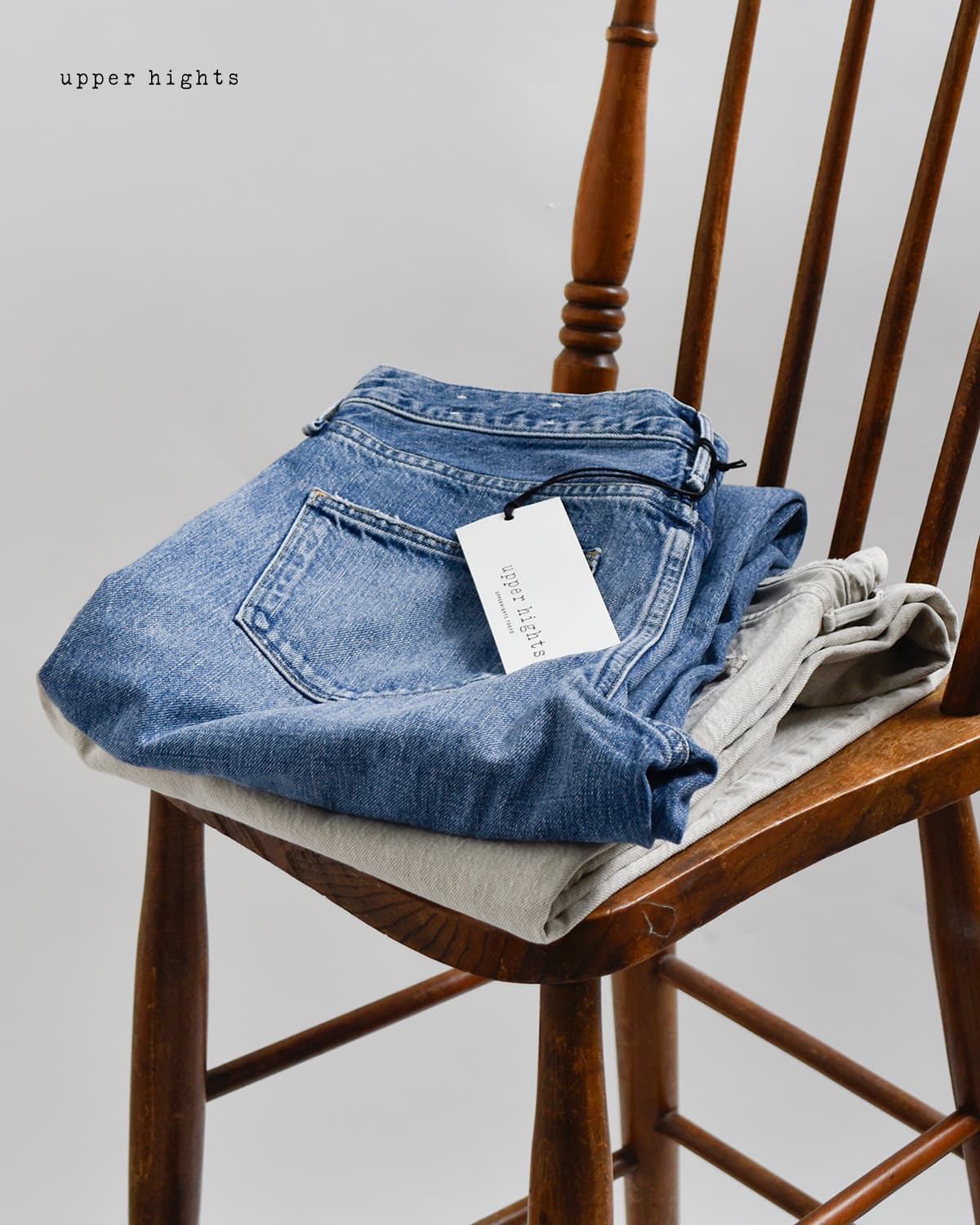 upper hights アッパーハイツ ミドルライズ ワイド ストレート デニム