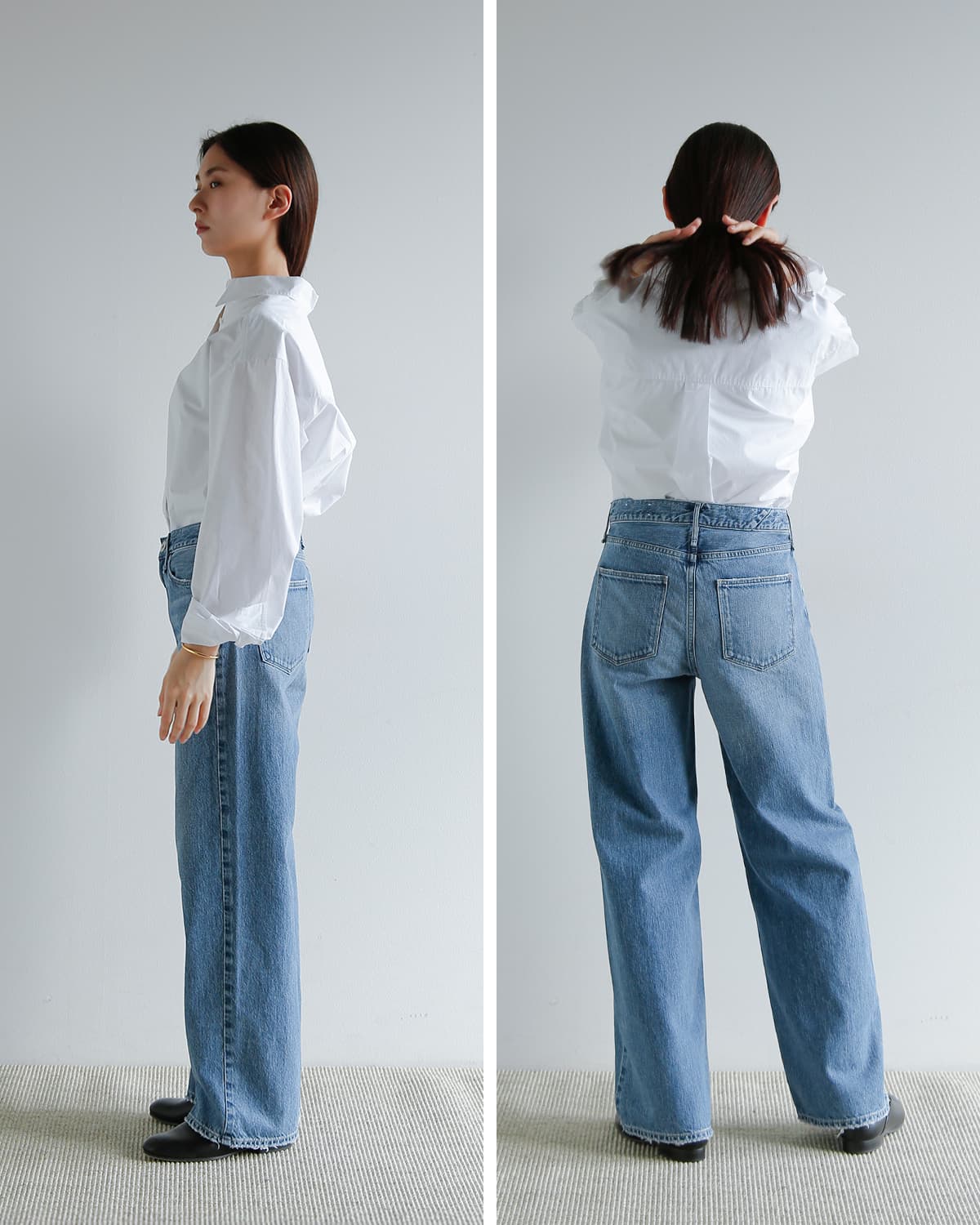 upper hights アッパーハイツ ミドルライズ ワイド ストレート デニム