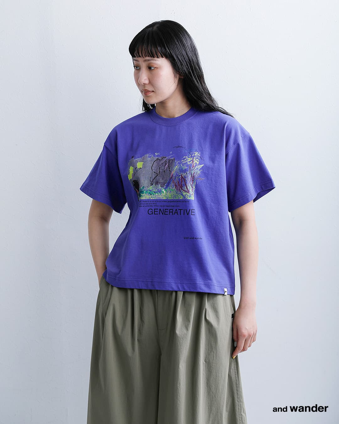 クーポン対象】and wander アンドワンダー コットン グラフィックT
