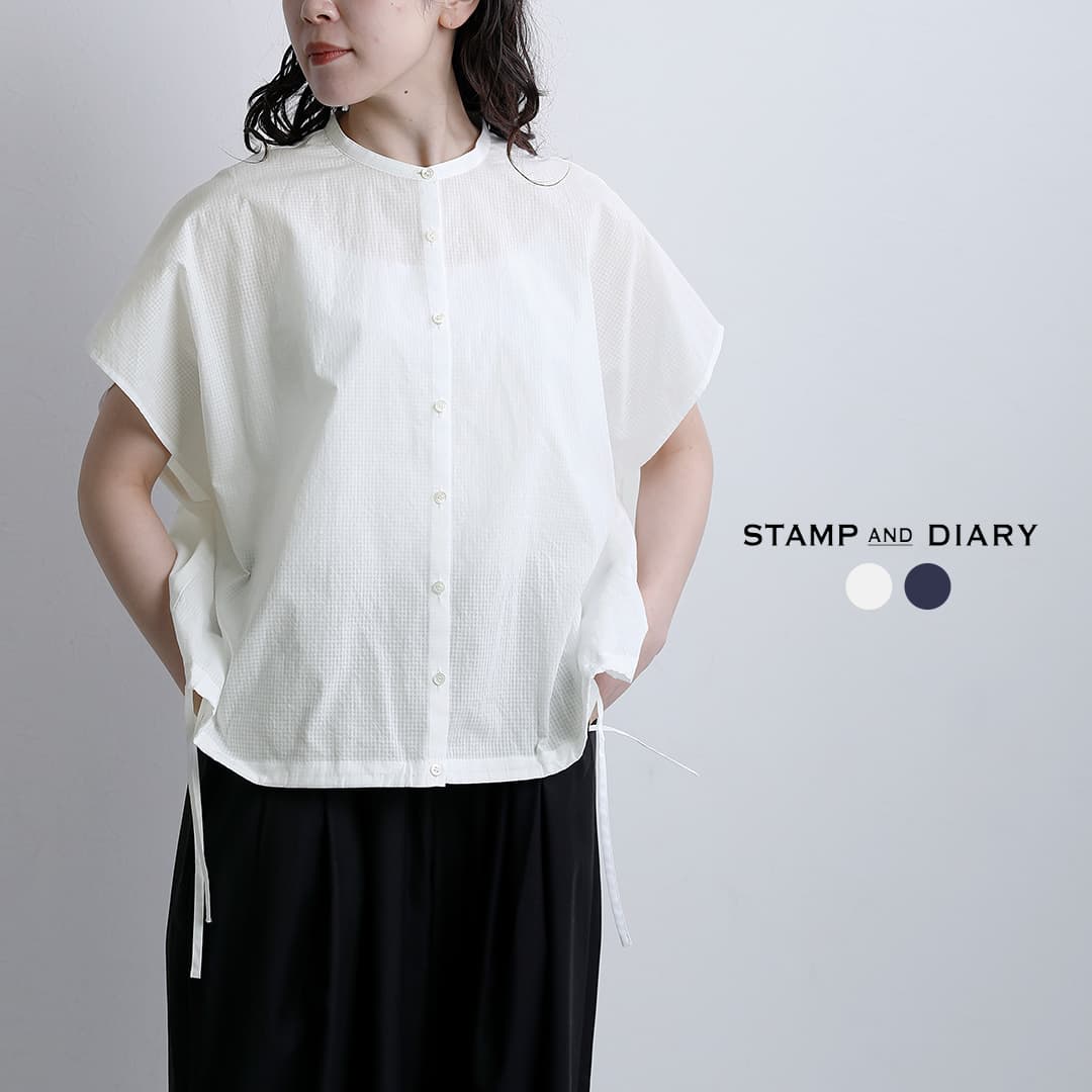 再値下げ◎新品未使用◎スタンプアンドダイアリー◎ブラウス STAMP AND DIARY（スタンプアンドダイアリー） 綿100％ スタンドカラー