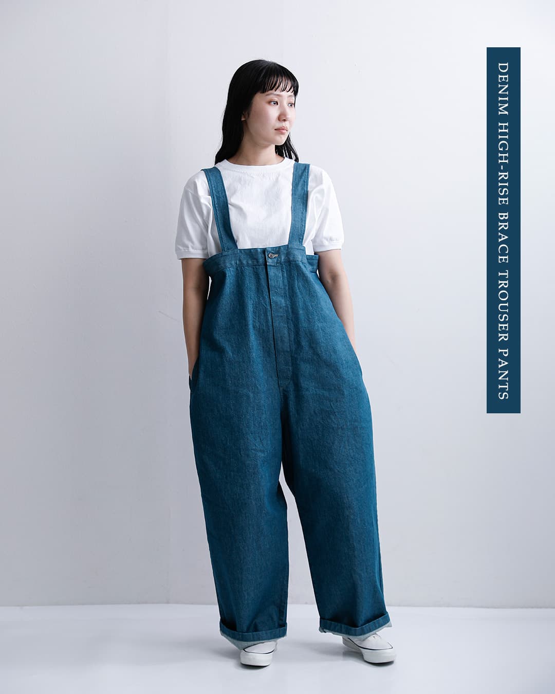 Yarmo ヤーモ デニム ハイライズ ブレース トラウザー パンツ yar-26ss
