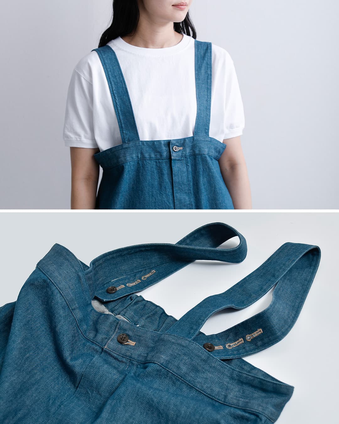Yarmo ヤーモ デニム ハイライズ ブレース トラウザー パンツ yar-26ss