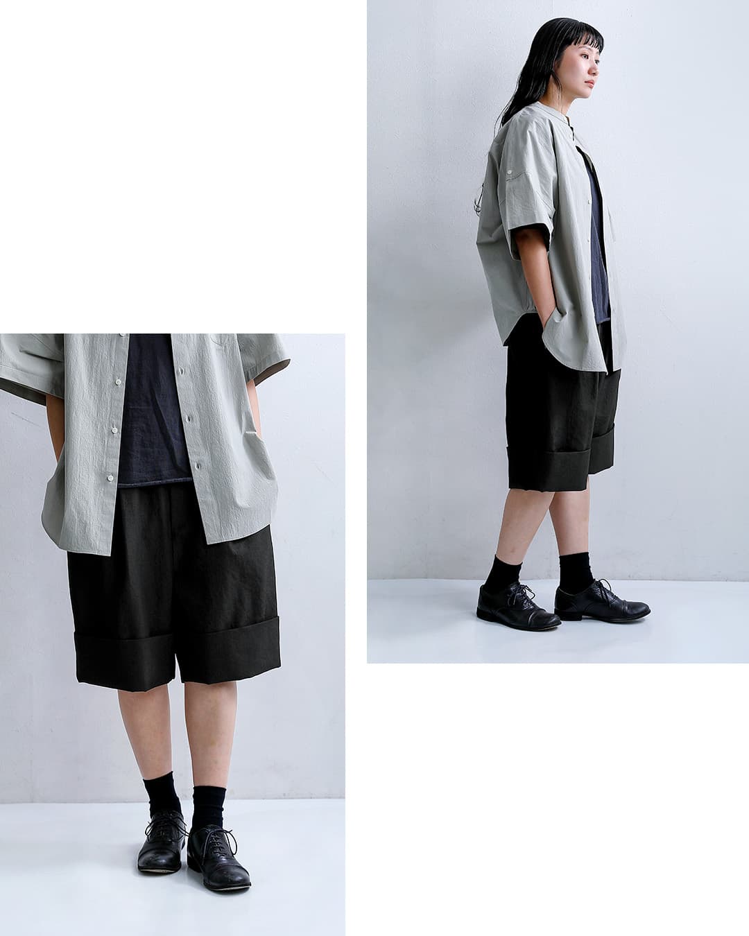 Dulcamara ドゥルカマラ ドライポリ ダブルヘム ショートパンツ d126