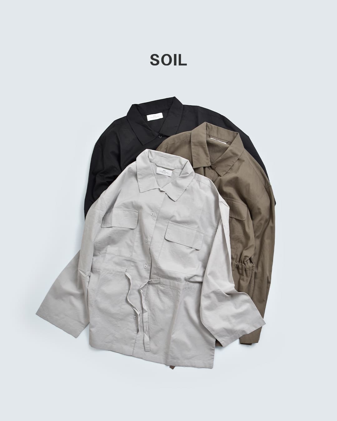 SOIL ソイル コットンキャンブリック プレーン レギュラーカラー