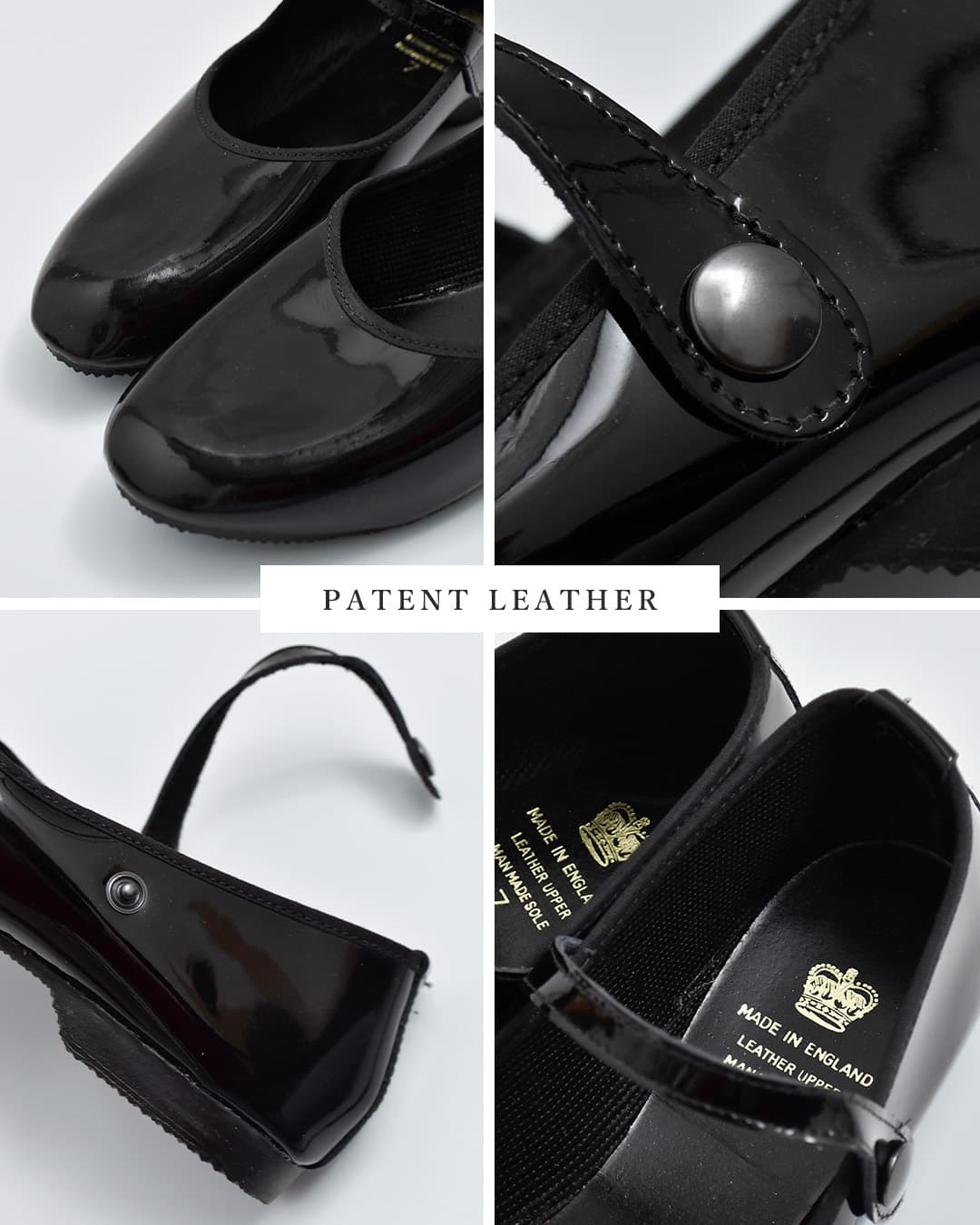 CROWN クラウン パテントレザー ストラップ ジャズシューズ s-c-jazz