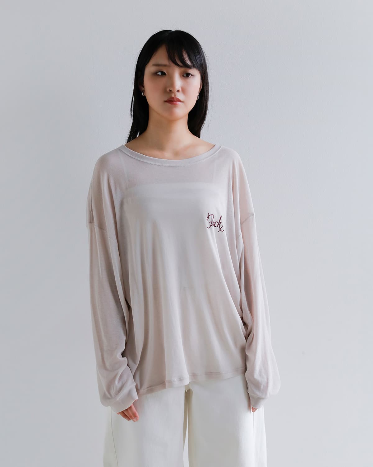 【中古】St. John（セント・ジョン）トップス　Lサイズ　アシンメトリー　変形カットソー　伸縮性あり　ストレッチ素材　とろみ素材＿S26＿s-1002-26 中古】St. John（セント・ジョン）トップス Lサイズ アシンメトリー
