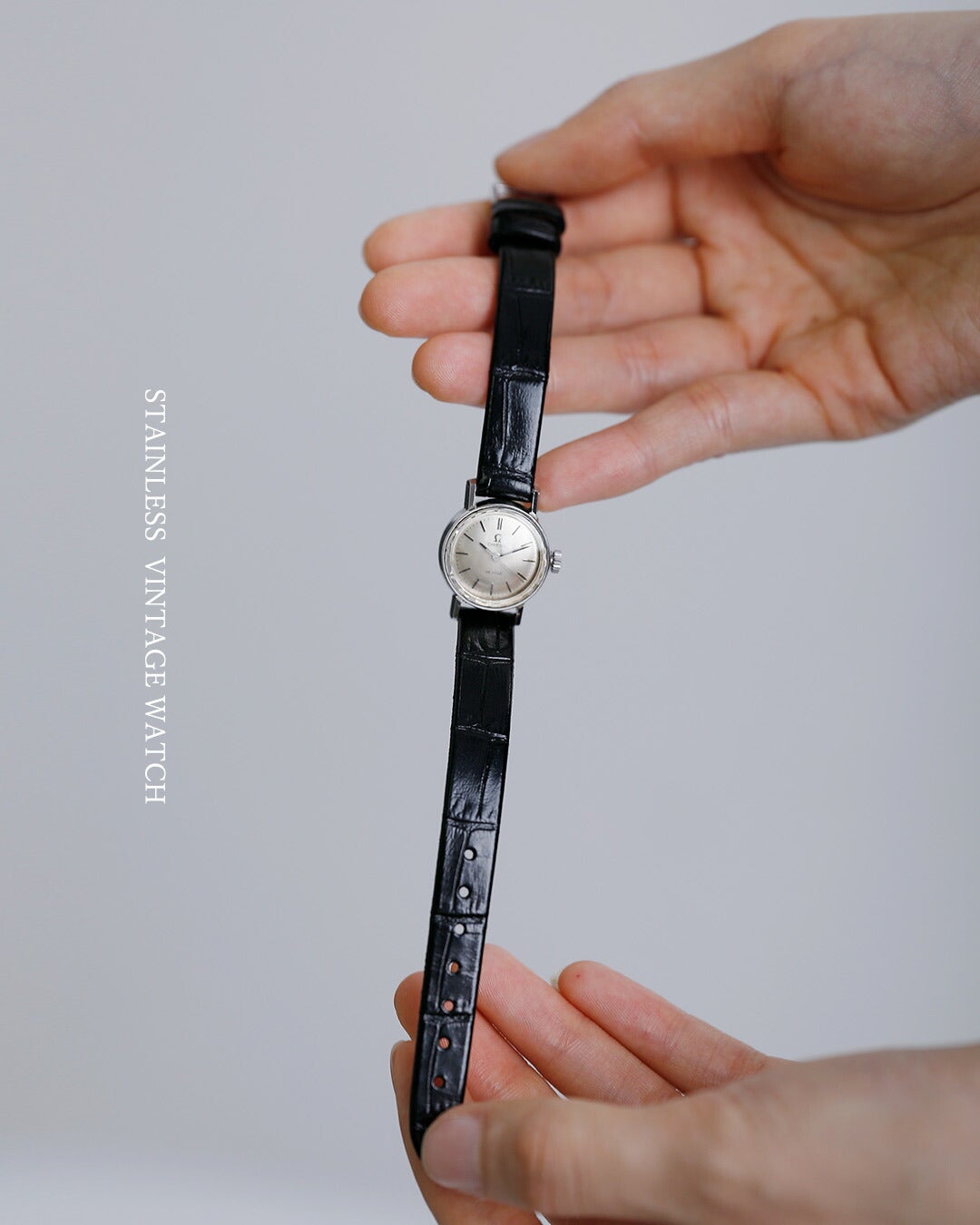 クーポン対象】OMEGA オメガ カウレザー 型押しベルト ステンレス