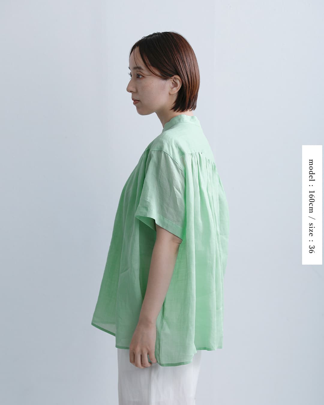 Le Glazik ルグラジック ラミーシアー ギャザー 半袖シャツ lg