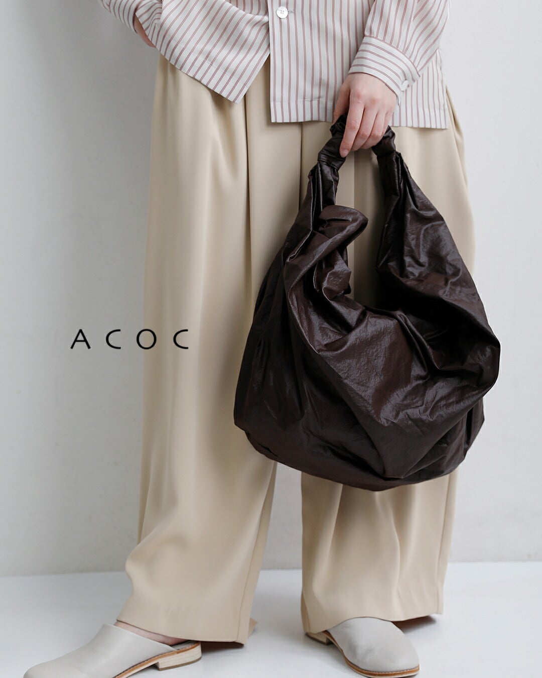 ACOC アコック グロッシー ミッド タングル ツイスト バッグ Glossy