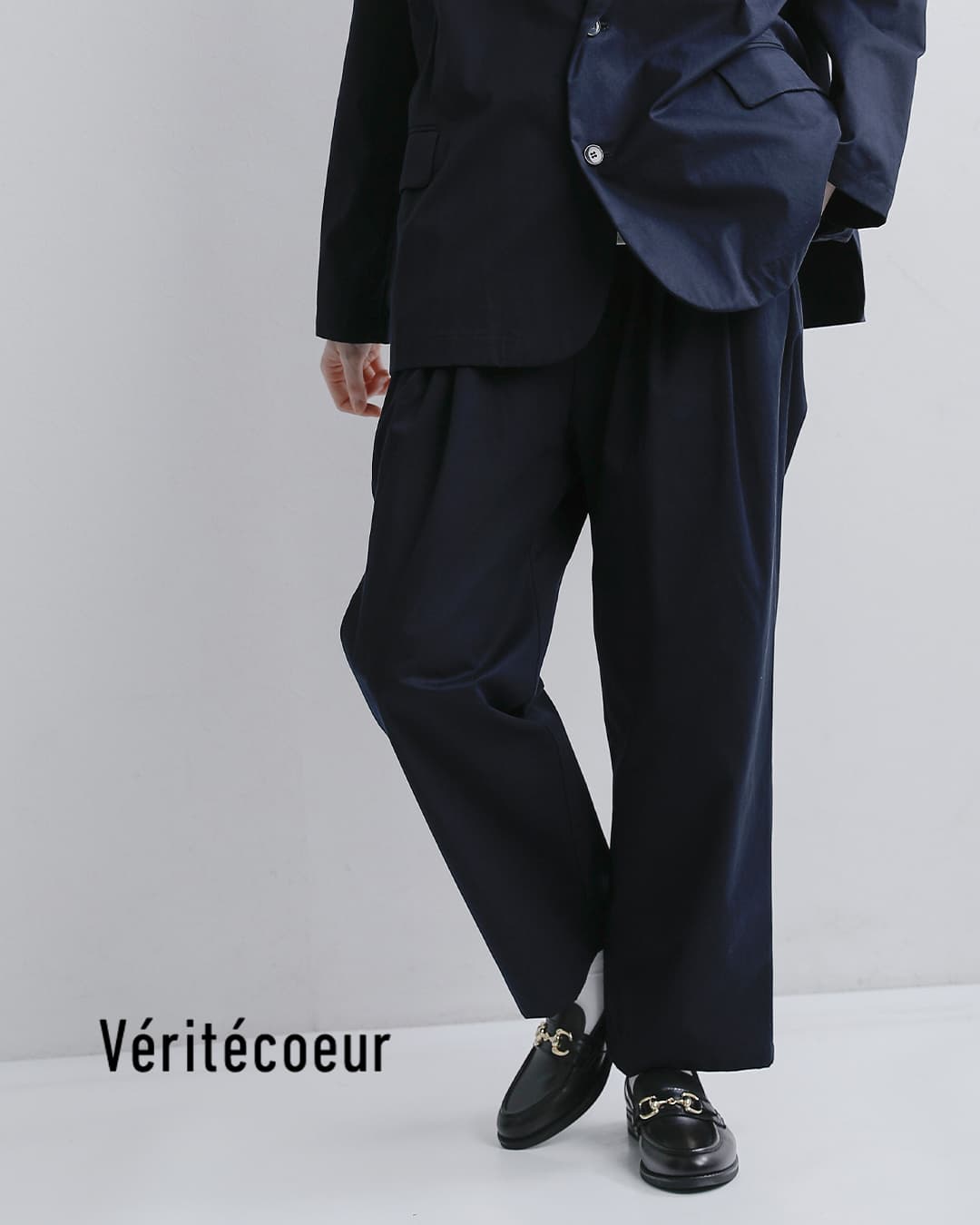 Veritecoeur ヴェリテクール コットンギャバジン ツータックパンツ vc