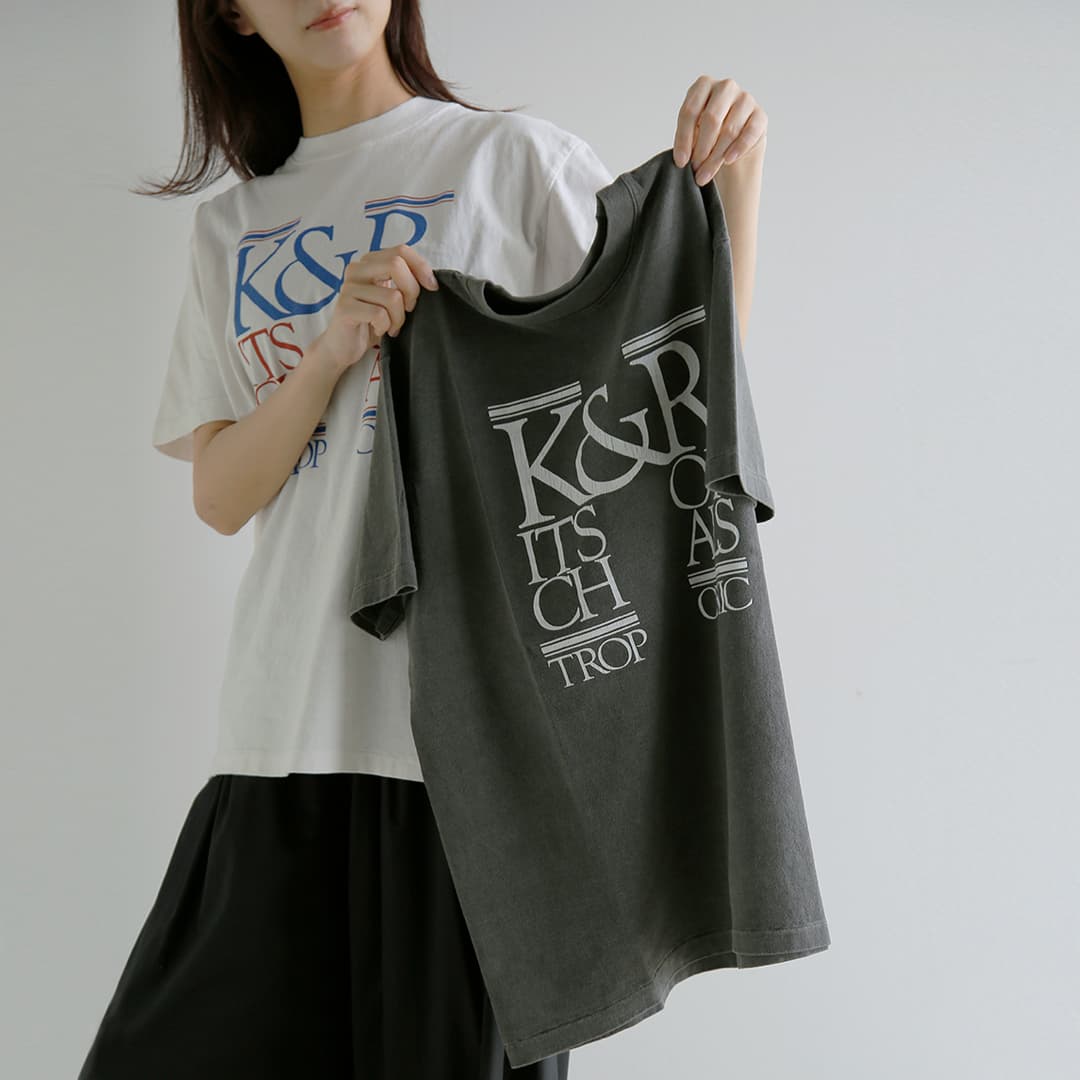KUROページ KURO クロ ラウンドシェイプ ダイ プリント Tシャツ 17/- ROUND SHAPE