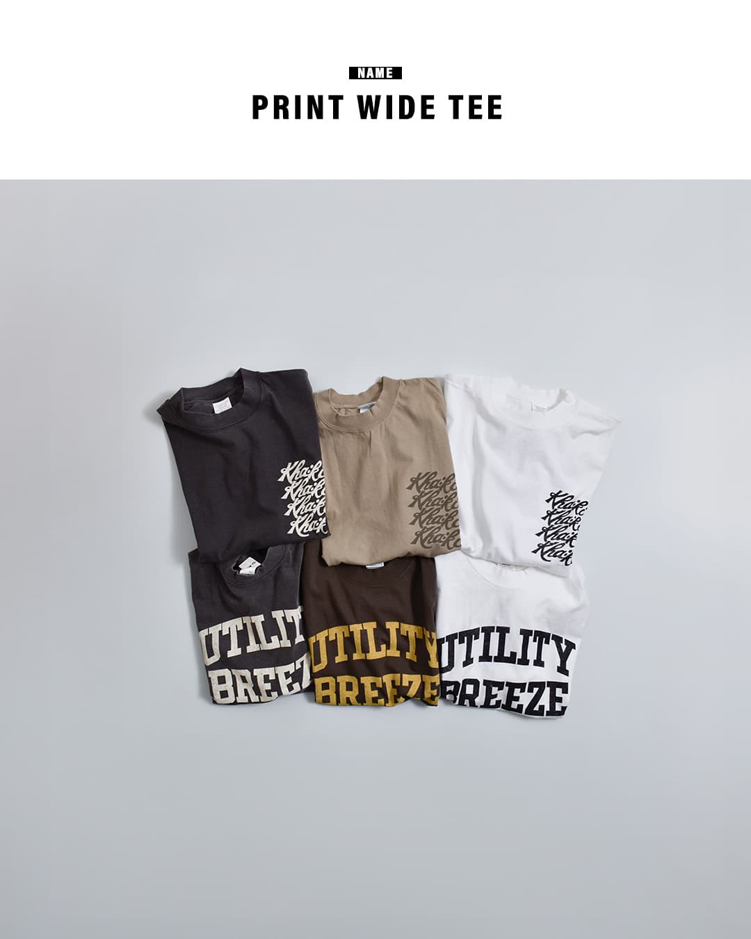 kha:ki カーキ プリント ワイド Tシャツ WIDE TEE mil26scs3498-9