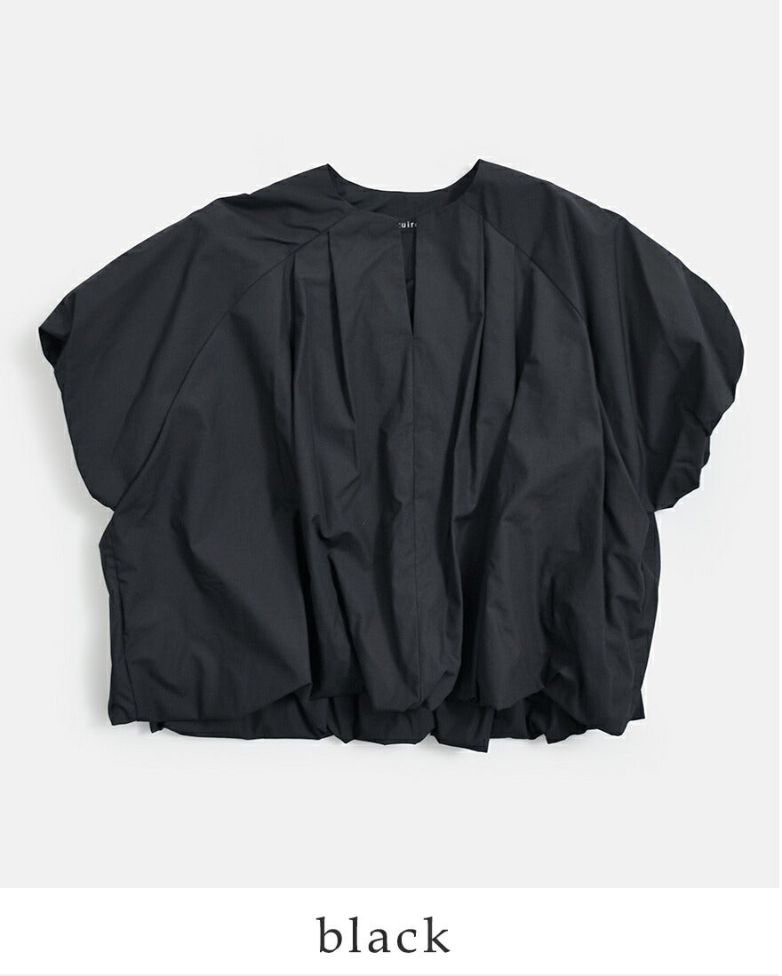 mizuiro ind バルーンノーカラーシャツ　新品 3こ1】【20%OFF】mizuiro ind ミズイロインド コットン バルーン ノー