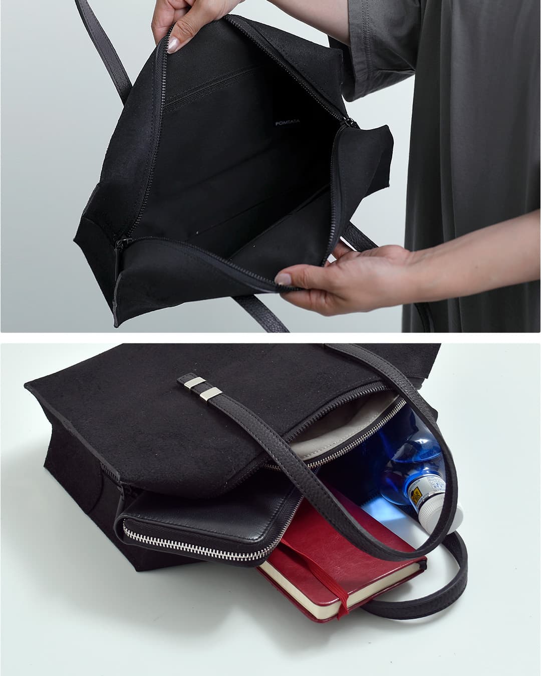 POMTATA ポンタタ カウレザースエード スクエア ボストンバッグ TOGO