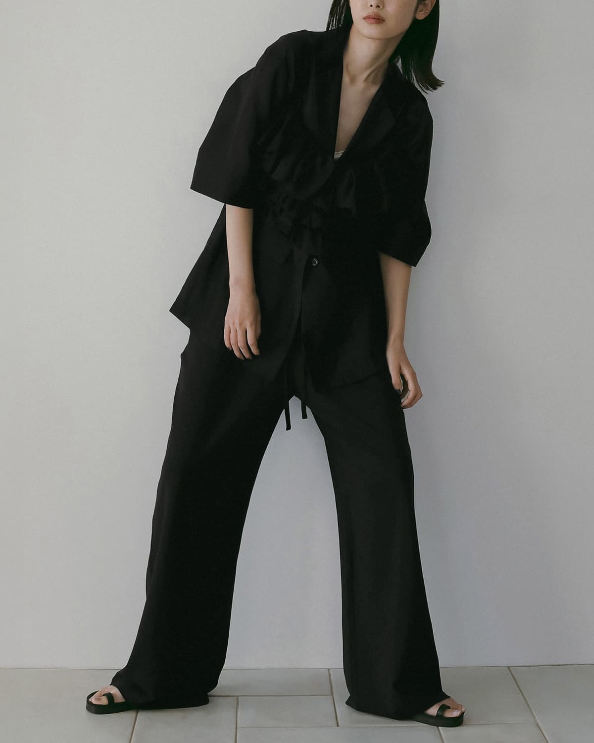 anuke アンヌーク シアー ハーフスリーブ ジャケット Sheer Halfsleeve