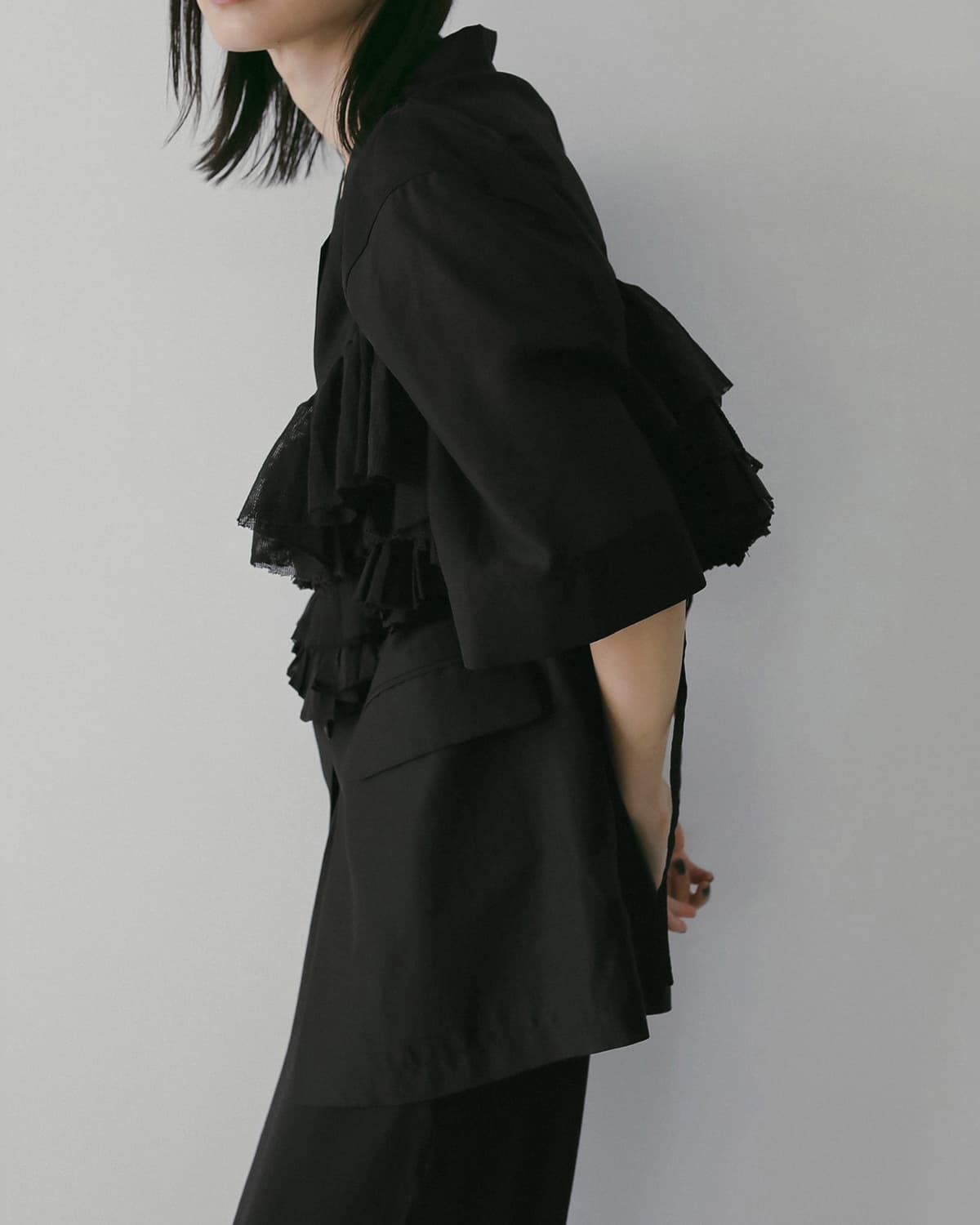 anuke アンヌーク シアー ハーフスリーブ ジャケット Sheer Halfsleeve