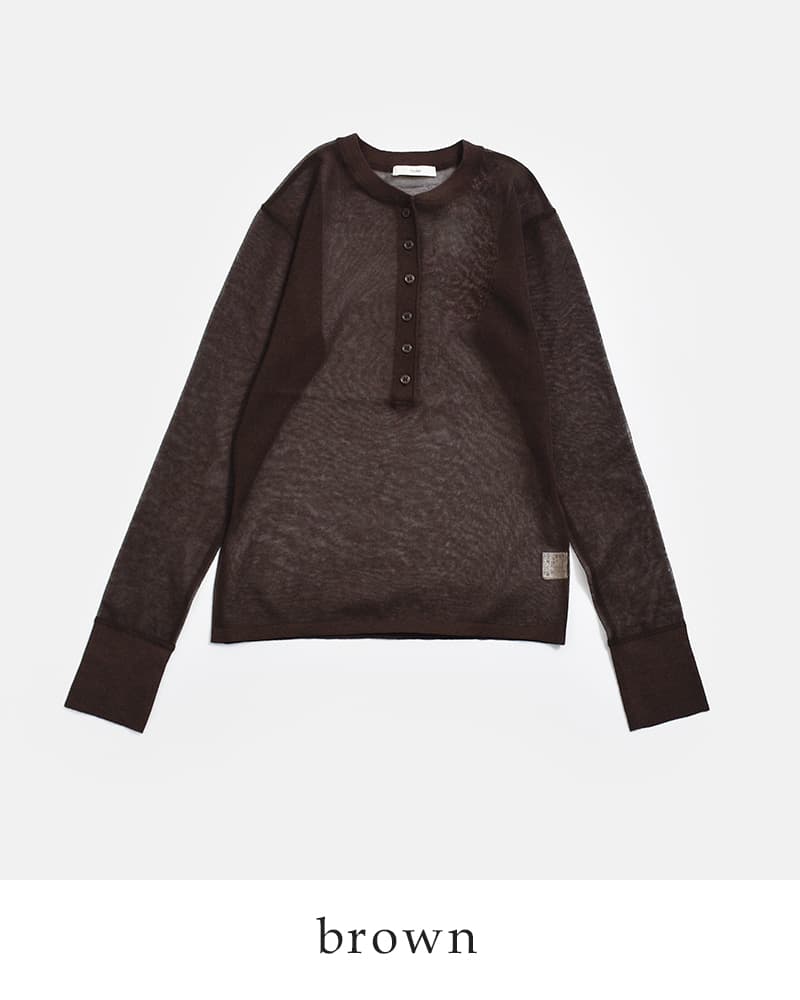 anuke アンヌーク シアー ヘンリー ニット 長袖 Sheer Henly Knit