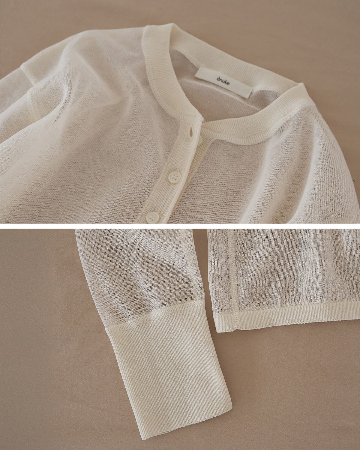 anuke アンヌーク シアー ヘンリー ニット 長袖 Sheer Henly Knit