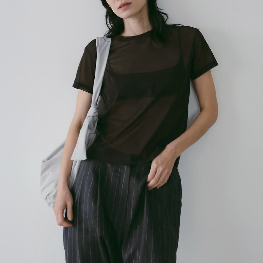 anuke アンヌーク シアー チュール 半袖 Tシャツ Sheer Tulle T-Shirts