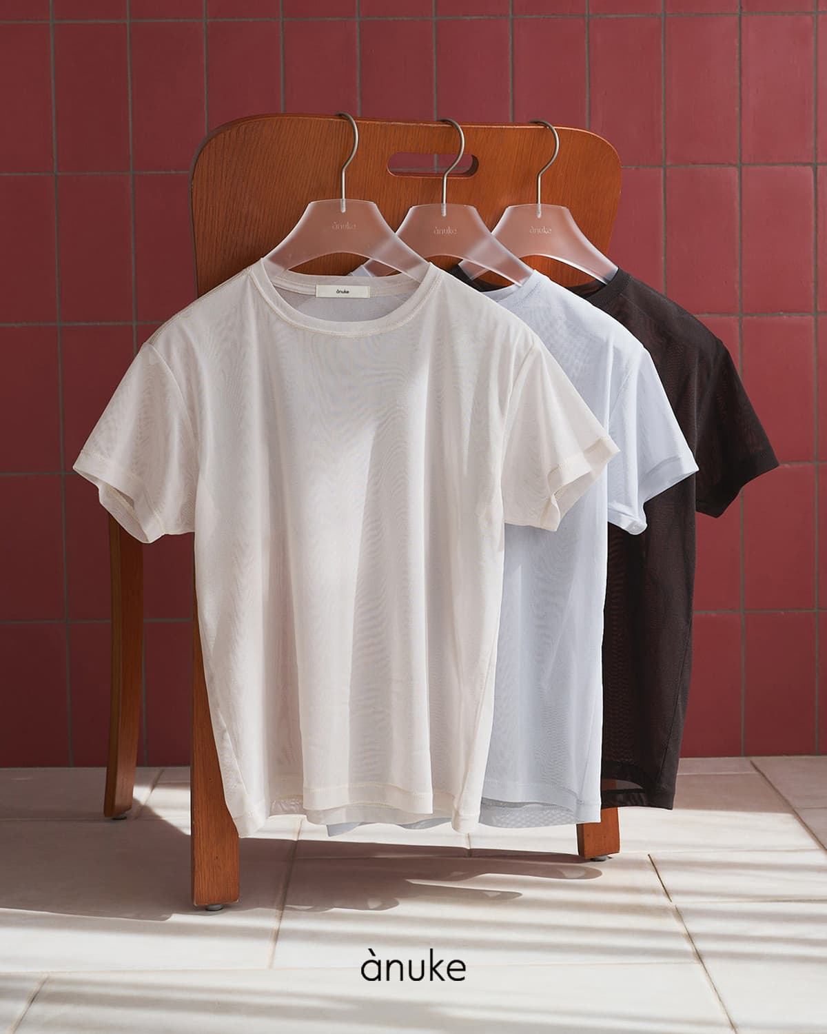 anuke アンヌーク シアー チュール 半袖 Tシャツ Sheer Tulle T-Shirts