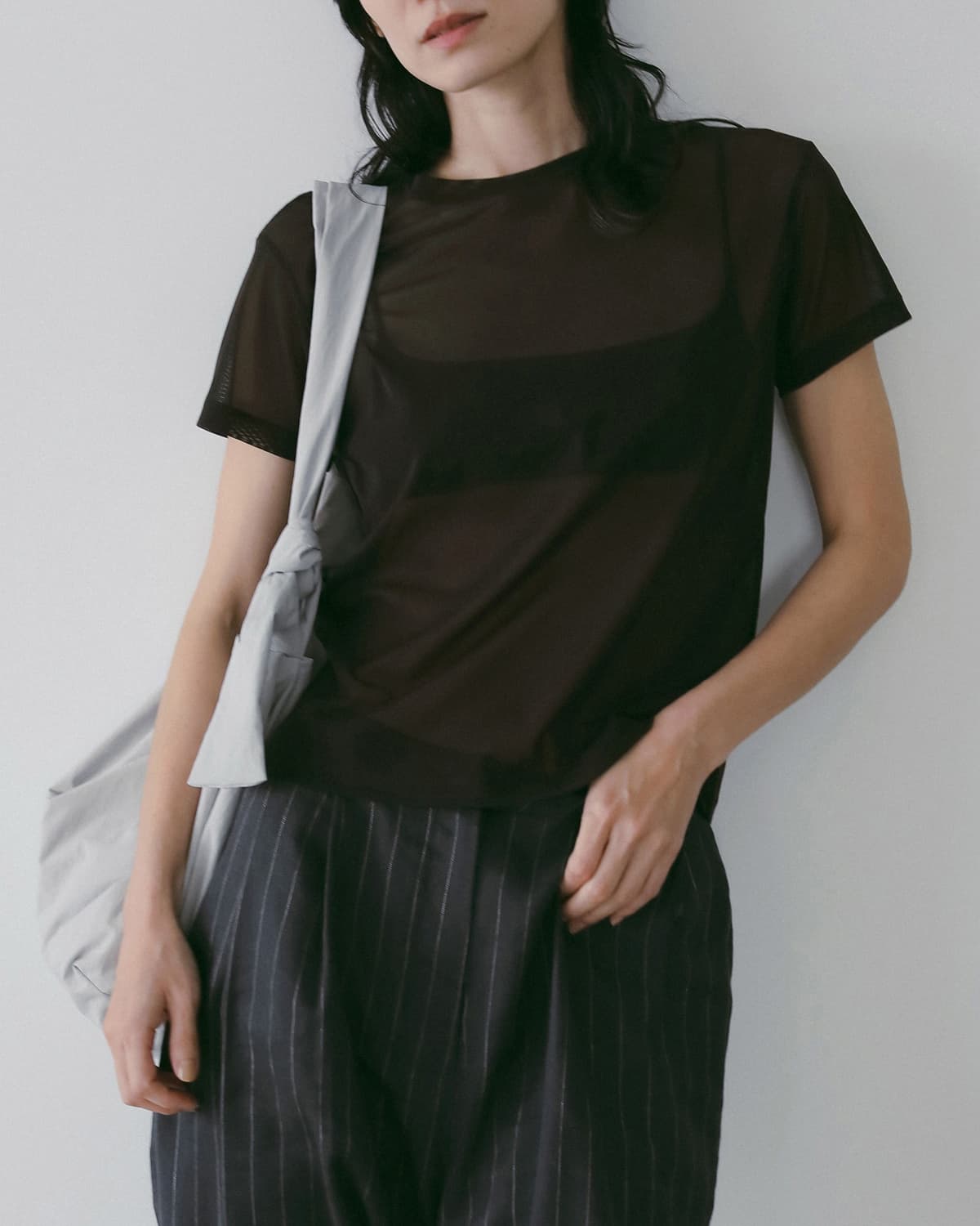 anuke アンヌーク シアー チュール 半袖 Tシャツ Sheer Tulle T-Shirts