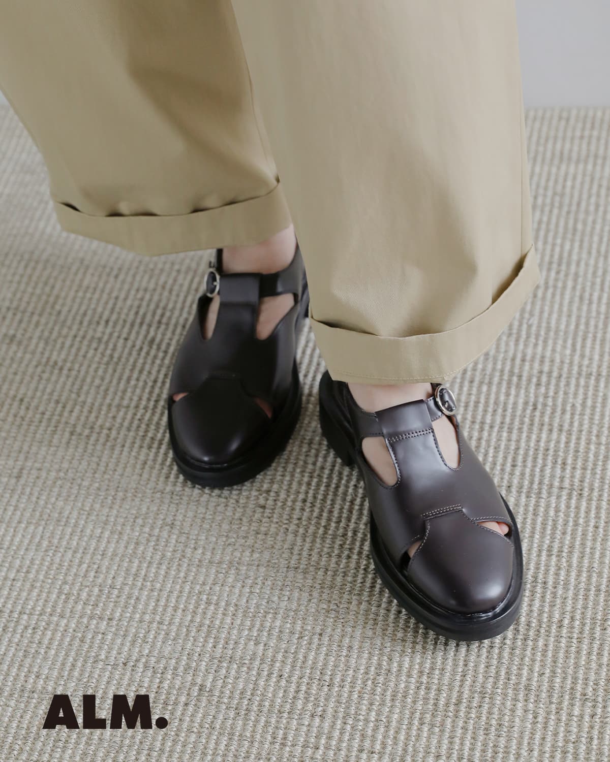 ALM. ブラックレザー シューズ 38 ALM. アルム カウレザー ミュール “SALACIA LEATHER MULES” al128