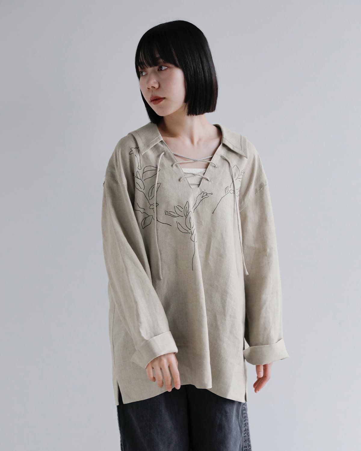 TANAKA タナカ リネン プルオーバー セーラーカラー チュニック “THE