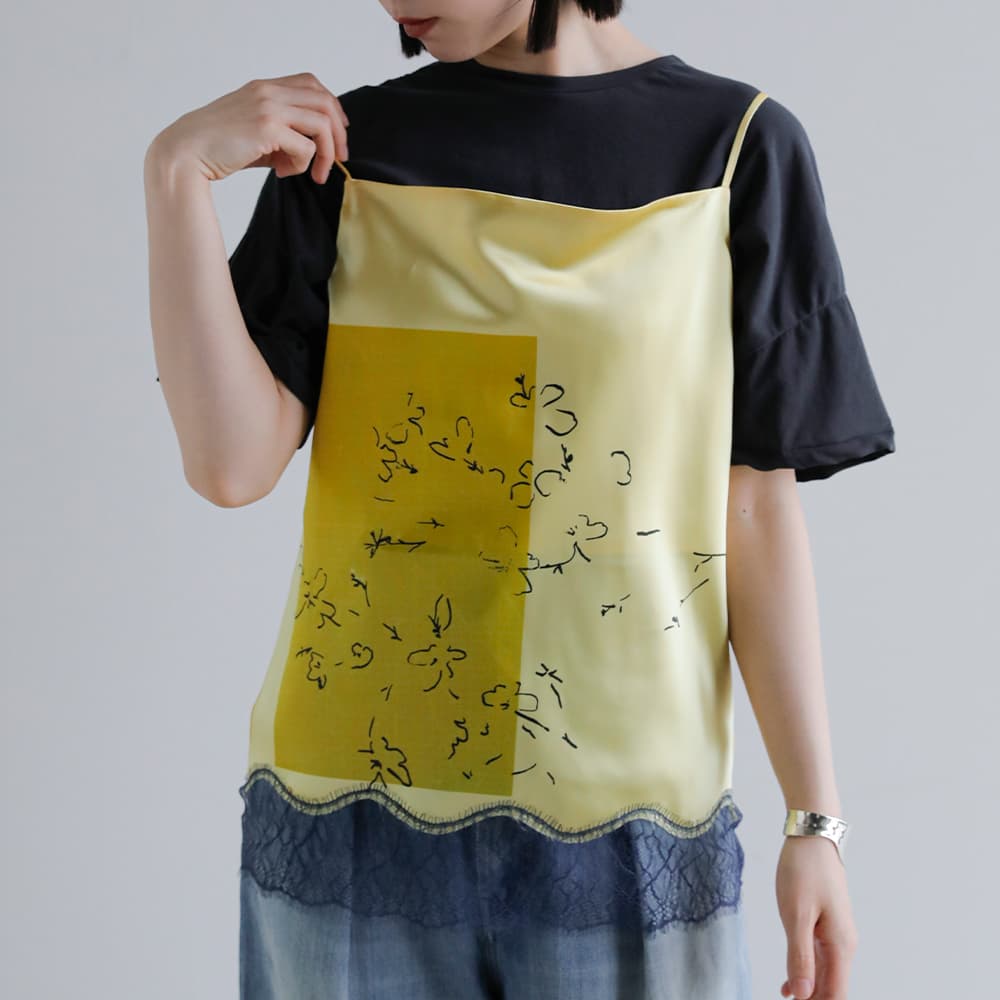 TANAKA タナカ リバーシブル 裾レース キャミソール “COMBI-CAMI TOP