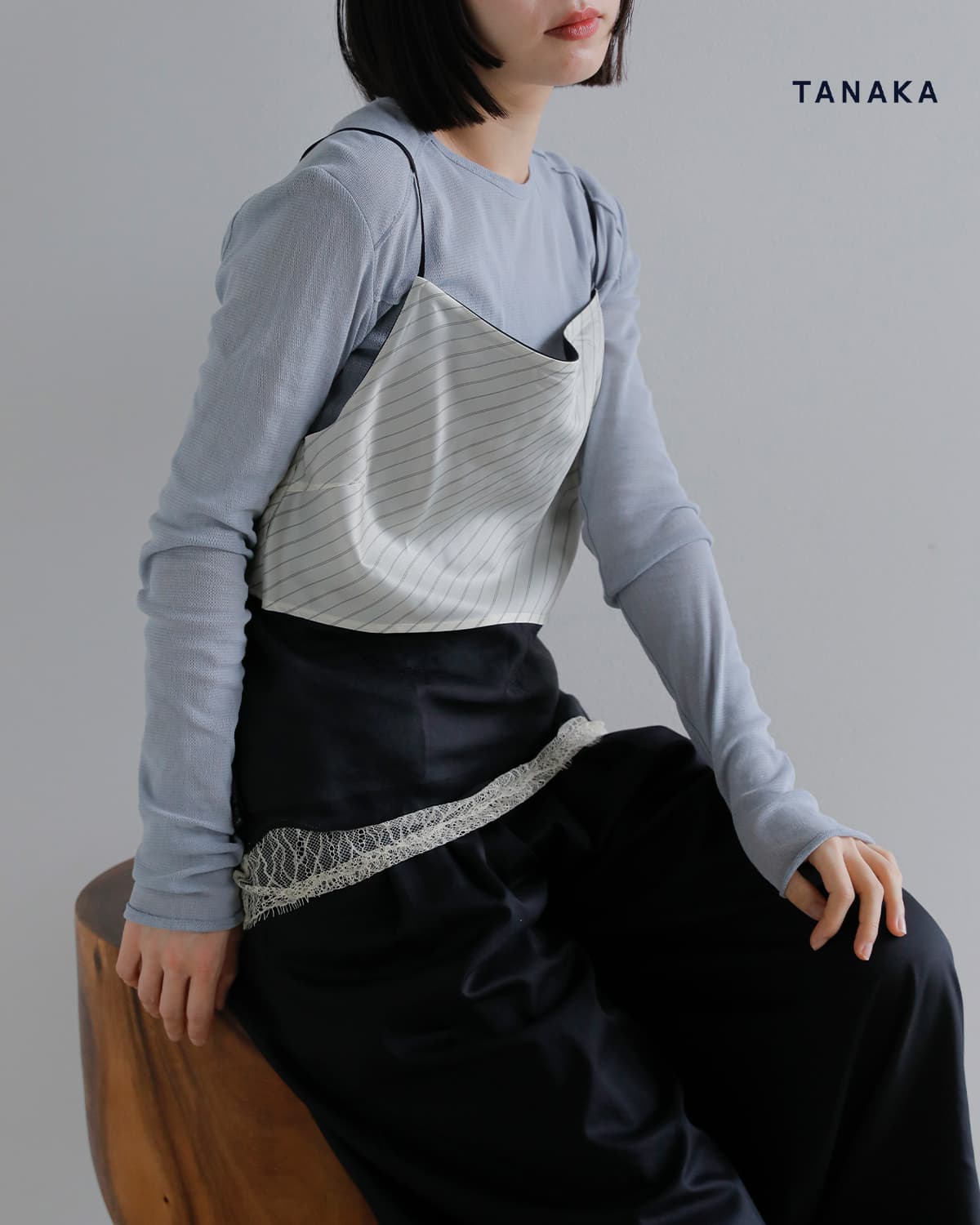 TANAKA タナカ リバーシブル 裾レース キャミソール “COMBI-CAMI TOP