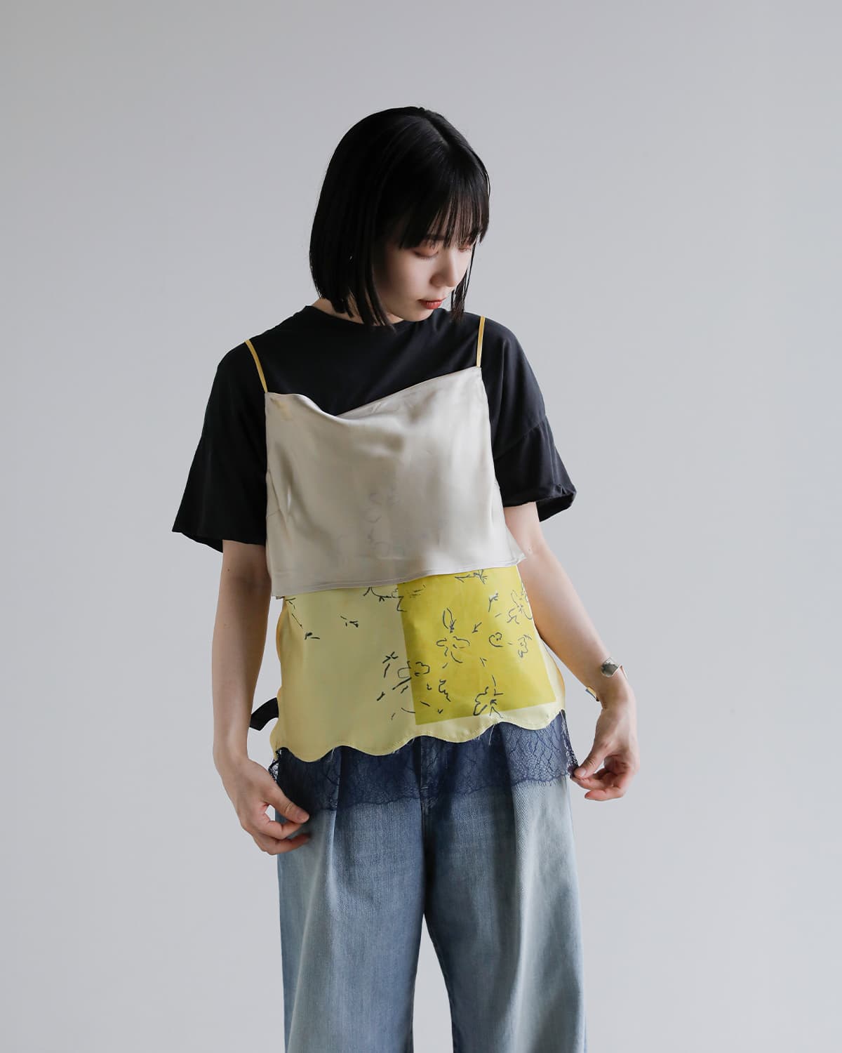 TANAKA タナカ リバーシブル 裾レース キャミソール “COMBI-CAMI TOP