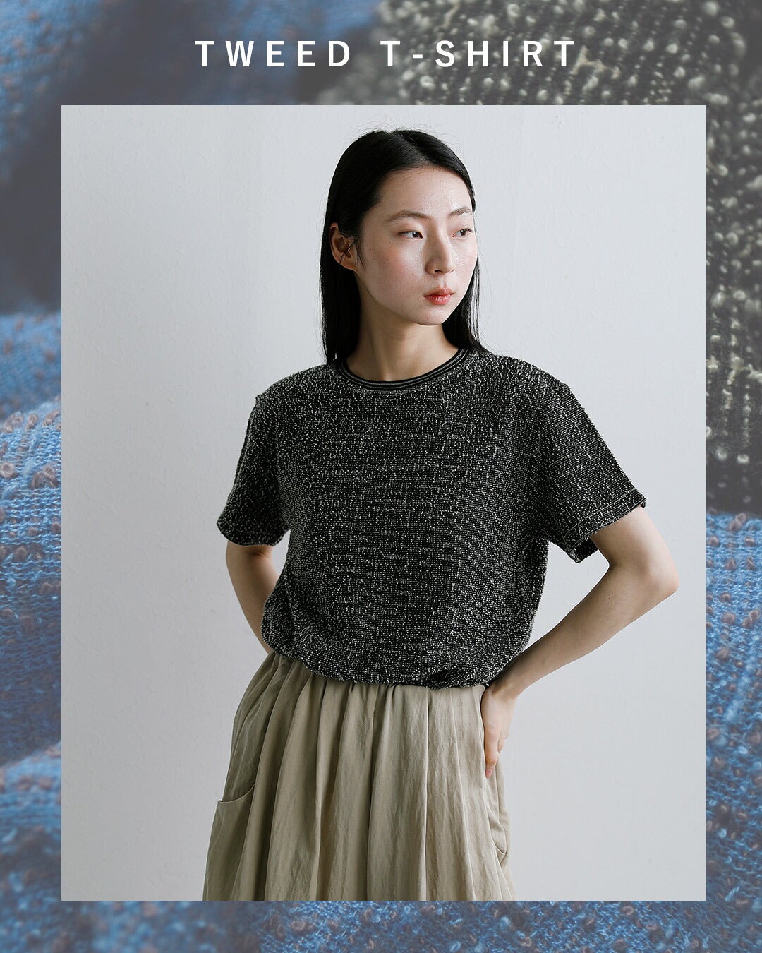 COOHEM コーへン KOUHEN ツイード Tシャツ 11-262-024 レディース