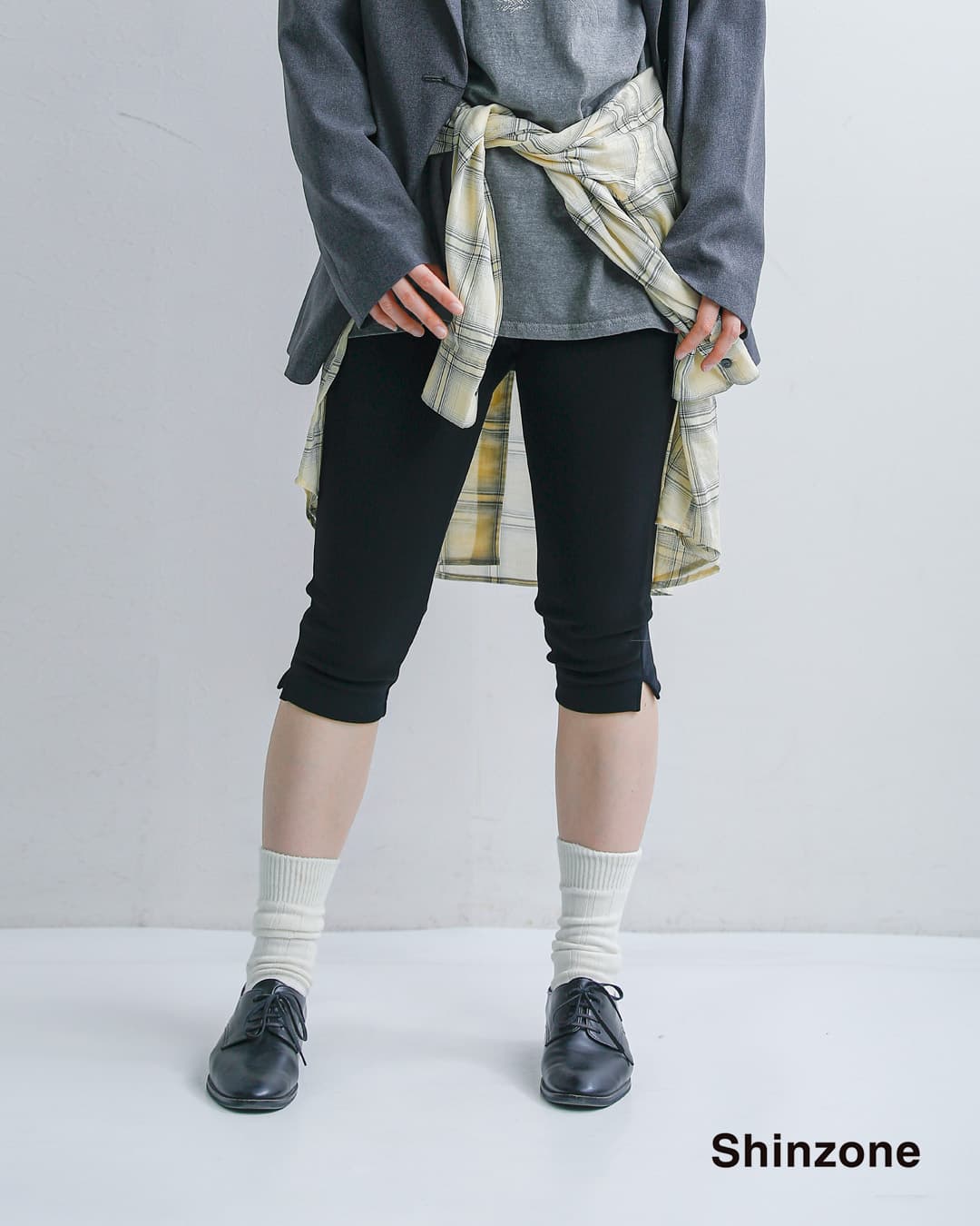 Shinzone シンゾーン ニットジョーゼット ショート レギンスパンツ